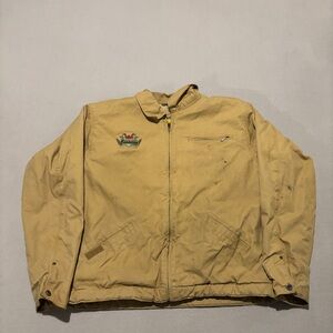 Cabelas Jacket Size XL Tall Tan Detroit Style Fleece Lined Canvas Utility